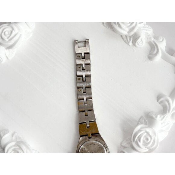 Anne Klein Dual Toned Rhinestone Accented Vintage Watch - 17mm - WORKS! - Picture 9 of 10